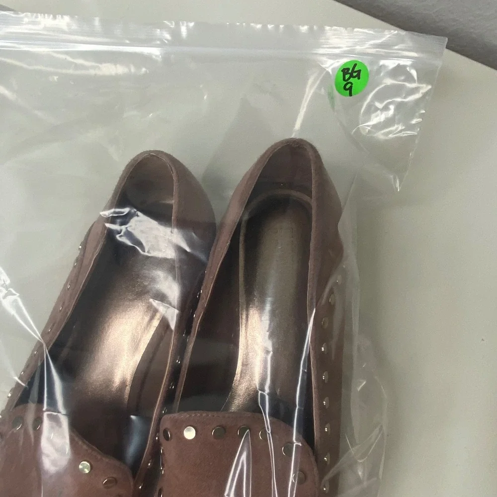 Bleecker & Bond Arianna Studded Suede Loafer Blush Pink Cottagecore Preppy Sz 10